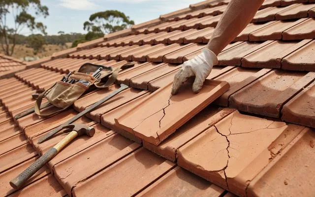 Replacing a cracked roof tile
