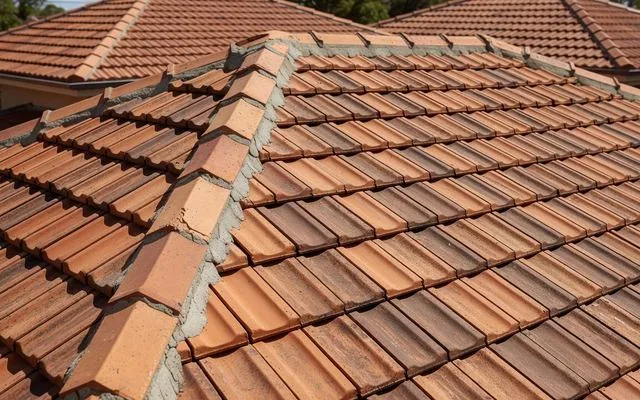 Terracotta tiles and ridge capping